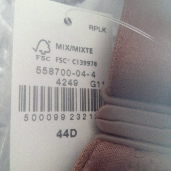 O.N.L.Y. Full Coverage Molded Bra No Underwire Cocoa Fawn Size 44D - Picture 5 of 5